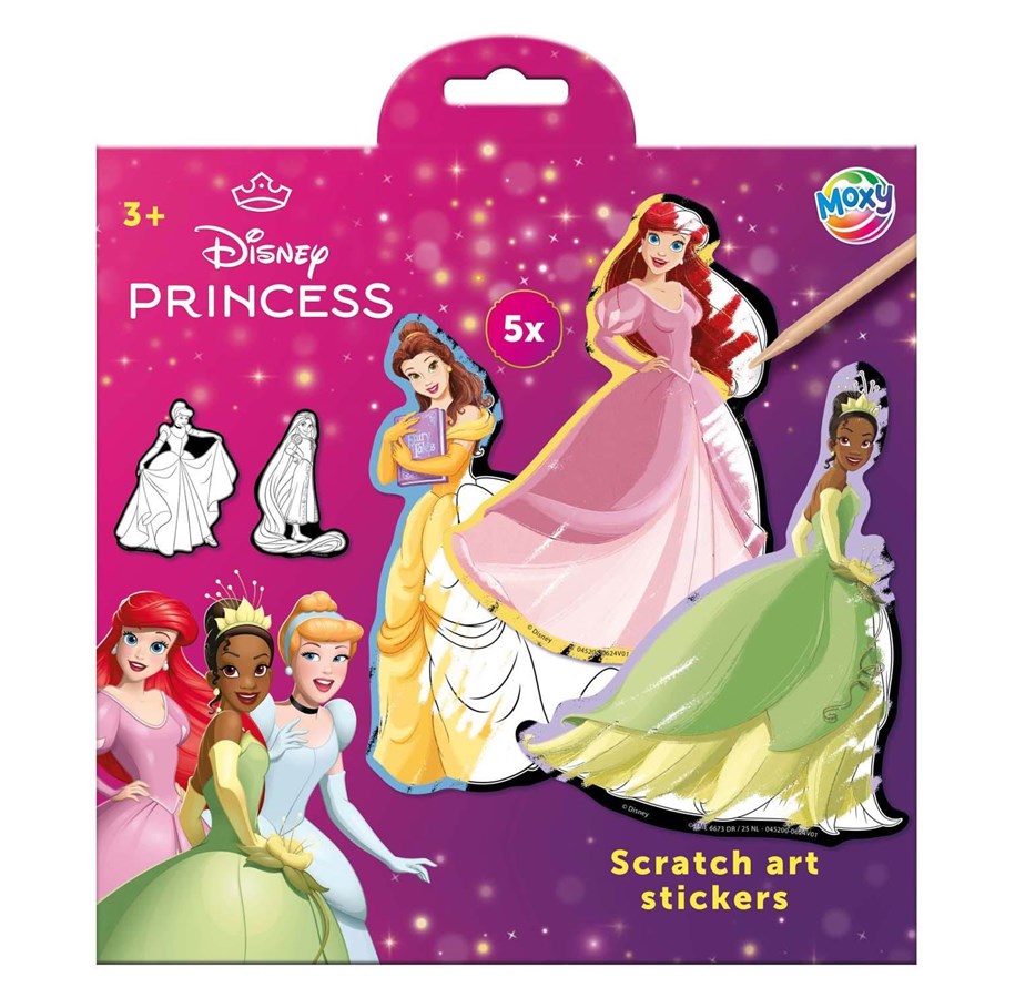 Kreativt Legetøj - Creative Craft Group - Scratch Art Stickers - Disney Princess 6 pcs. - 045200
