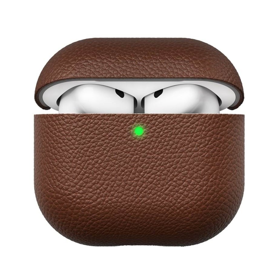 Hovedtelefoner/headset - KeyBudz Artisan Series Leather Case for Airpods 4:th gen - Natural Brown - AP4_S3_NBN
