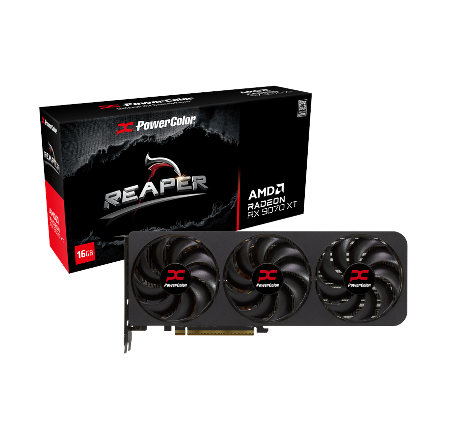 Grafikkort - PowerColor Radeon RX 9070 XT Reaper - 16GB GDDR6 RAM - Grafikkort *DEMO* - RX9070XT 16G-A