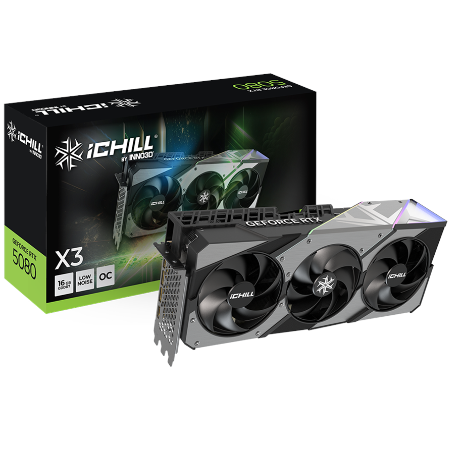 Grafikkort - Inno3D GeForce RTX 5080 iCHILL X3 - 16GB GDDR7 RAM - Grafikkort - C50803-16D7X-176069H