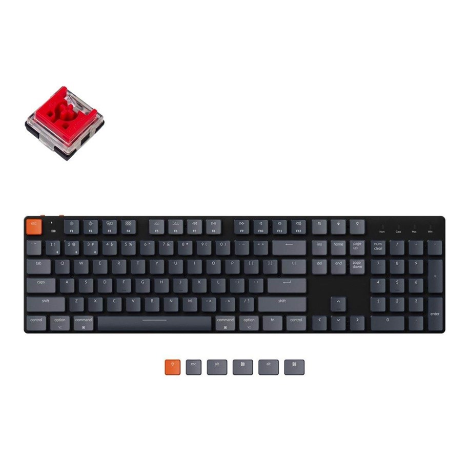 Tastatur - Keychron K5 SE Low Profile Hot Swap Optical Red - Tastatur - Nordisk - Sort - K5SE-E1-BO
