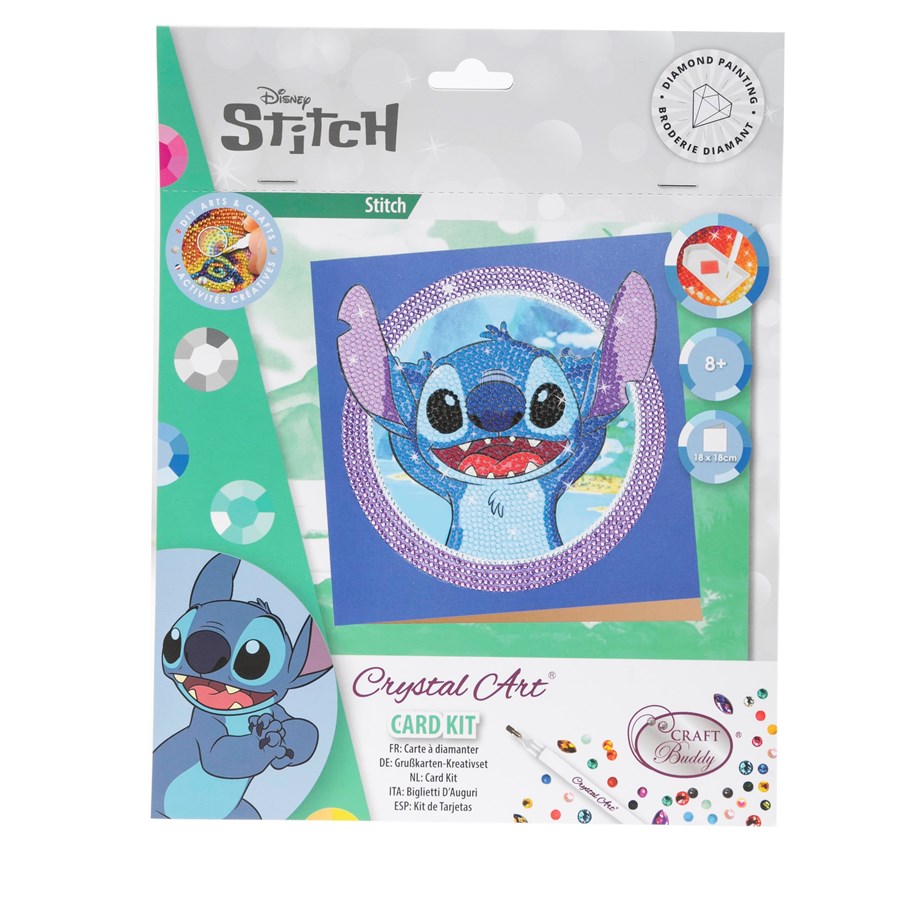 Legetøj - Craft Buddy Stitch 18x18cm Crystal Art Card - 103805