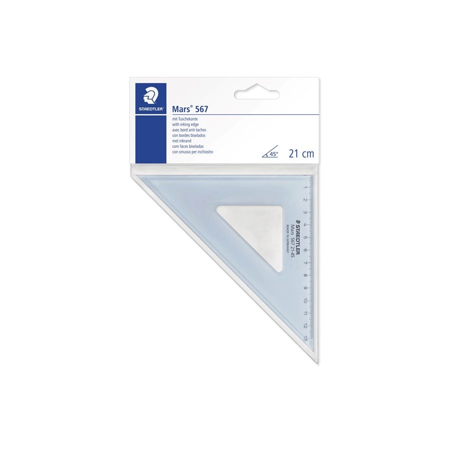 Skoletilbehør - Staedtler MARS VINKEL LINEAL RETT. 21cm  *DEMO* - 567 21-45