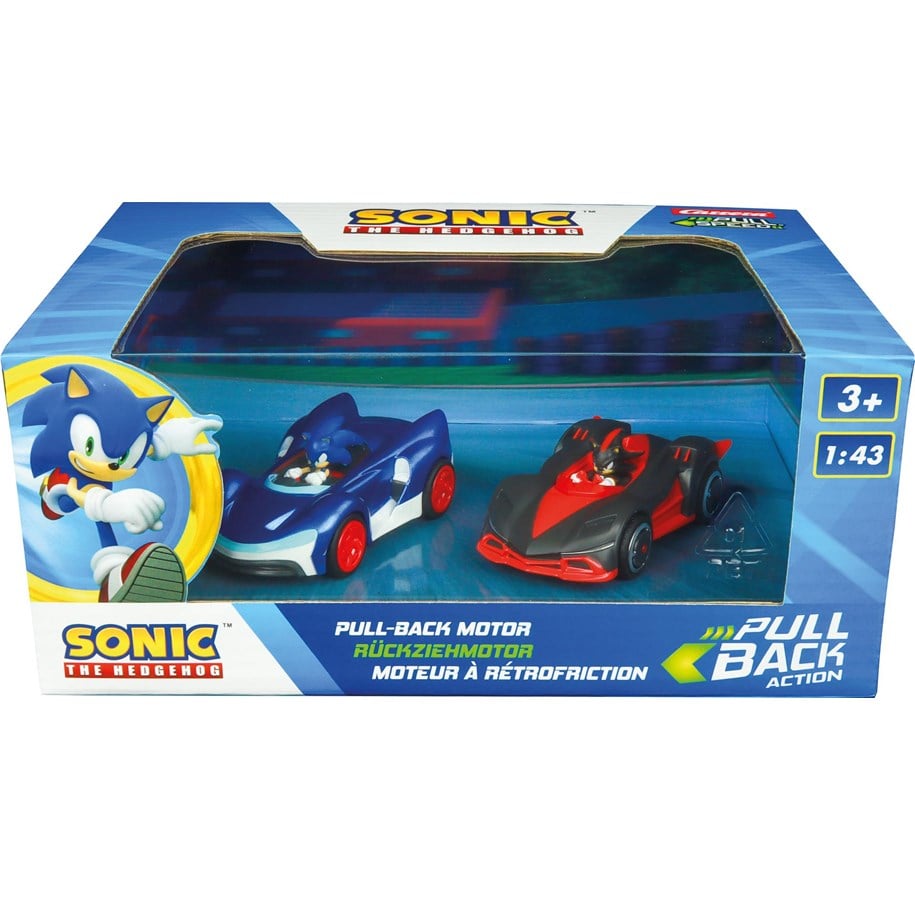 Legetøjsbil - Carrera - Pull Back Auto Team Sonic Racing - Sonic vs. Shadow Twin Pack - 15813023