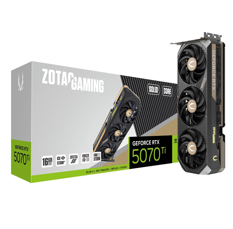 Grafikkort - ZOTAC GeForce RTX 5070 Ti Solid Core - 16GB GDDR7 RAM - Grafikkort - ZT-B50710D2-10P