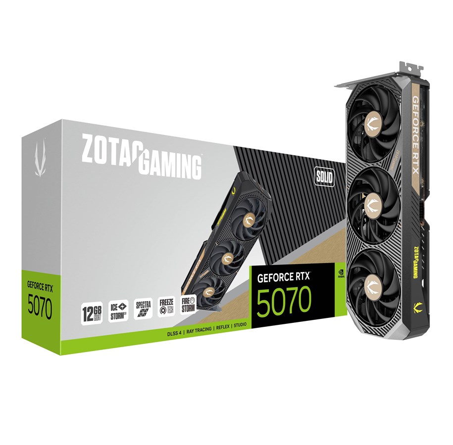 Grafikkort - ZOTAC GeForce RTX 5070 Solid - 12GB GDDR7 RAM - Grafikkort - ZT-B50700D-10P