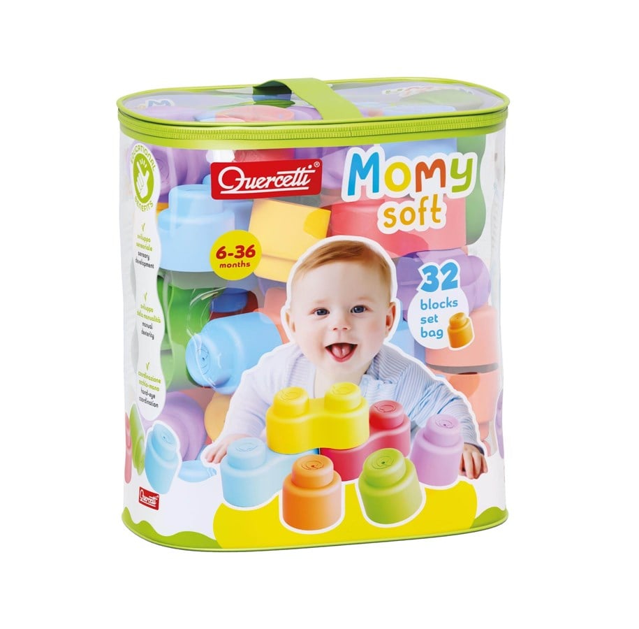 Babylegetøj - Quercetti Momy Soft - 32 bløde klodser - QU-04143