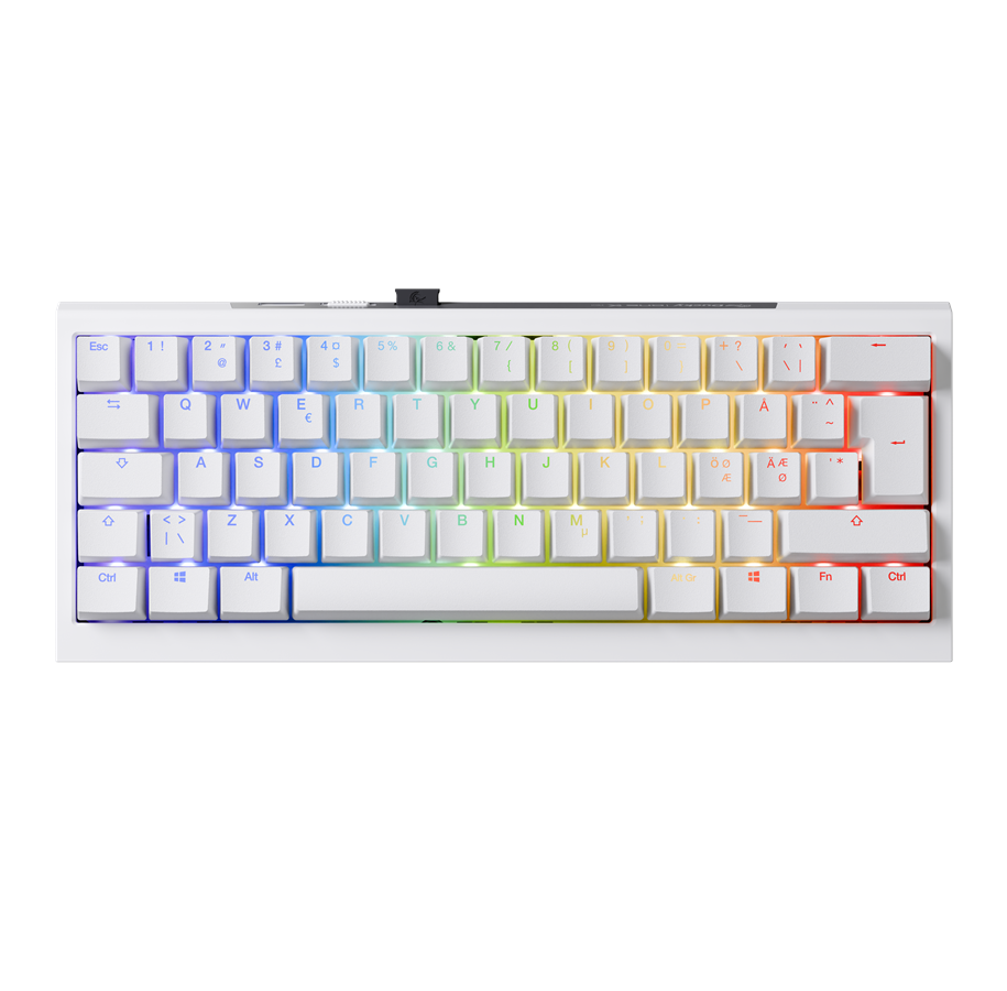 Tastatur - Ducky One X - Mini 60% - Gaming Tastatur - Nordisk - Hvid - 394229