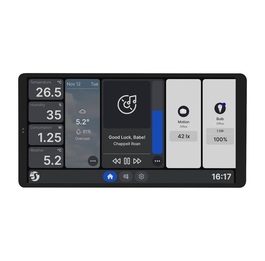 Smart Home - Shelly Wall Display X2 Black - WiFi touch skærm - Shelly_Wall_Display_x2_s