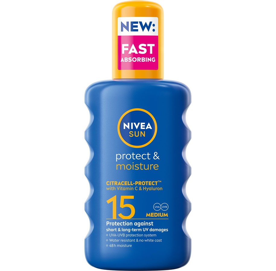 Kropspleje - Nivea Protect & Moisture Spray SPF 15 200ml - 4005900370556