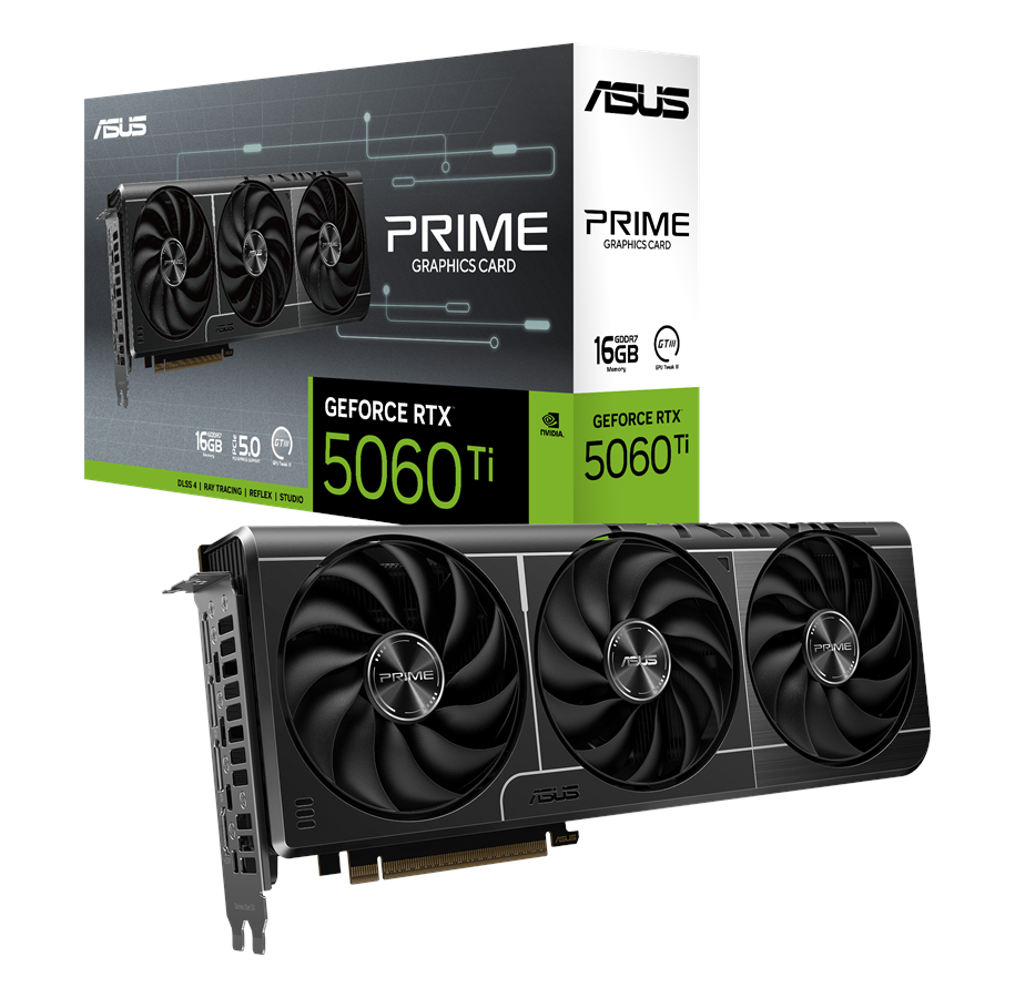 Grafikkort - ASUS GeForce RTX 5060 Ti Prime - 16GB GDDR7 RAM - Grafikkort - 90YV0MH3-M0NA00