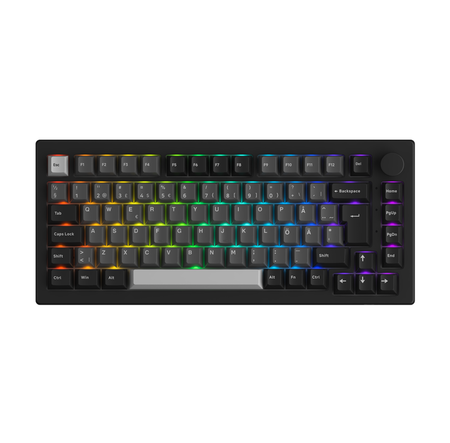 Tastatur - Akkogear 5075B Plus-S Black & Silver - V3 Blue Pro - Gaming Tastatur - Uden Numpad - Universal - Sort - 6925758627917