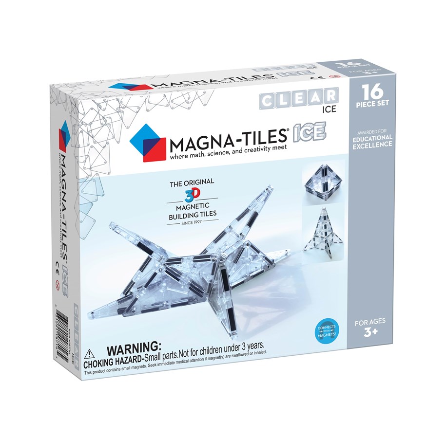 Konstruktionslegetøj - Magna-Tiles Clear ICE 16 stk udvidelsessæt - 90214