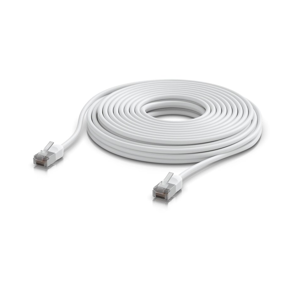 Netværkskabel - Ubiquiti UniFi Premium Patch Cable Outdoor White 12M - Hvid - 12m - UACC-Cable-Patch-Outdoor-C6A-12M-W