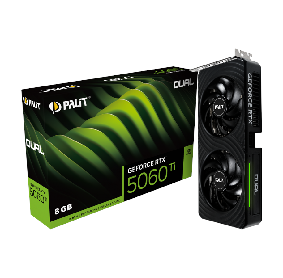 Grafikkort - Palit GeForce RTX 5060 Ti DUAL - 8GB GDDR7 RAM - Grafikkort - NE7506T019P1-GB2062D