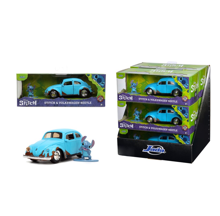 Legetøjsbil - Jada Toys Lilo & Stitch 1959 VW Boble med Stitch Figur 1:32 - 253073001