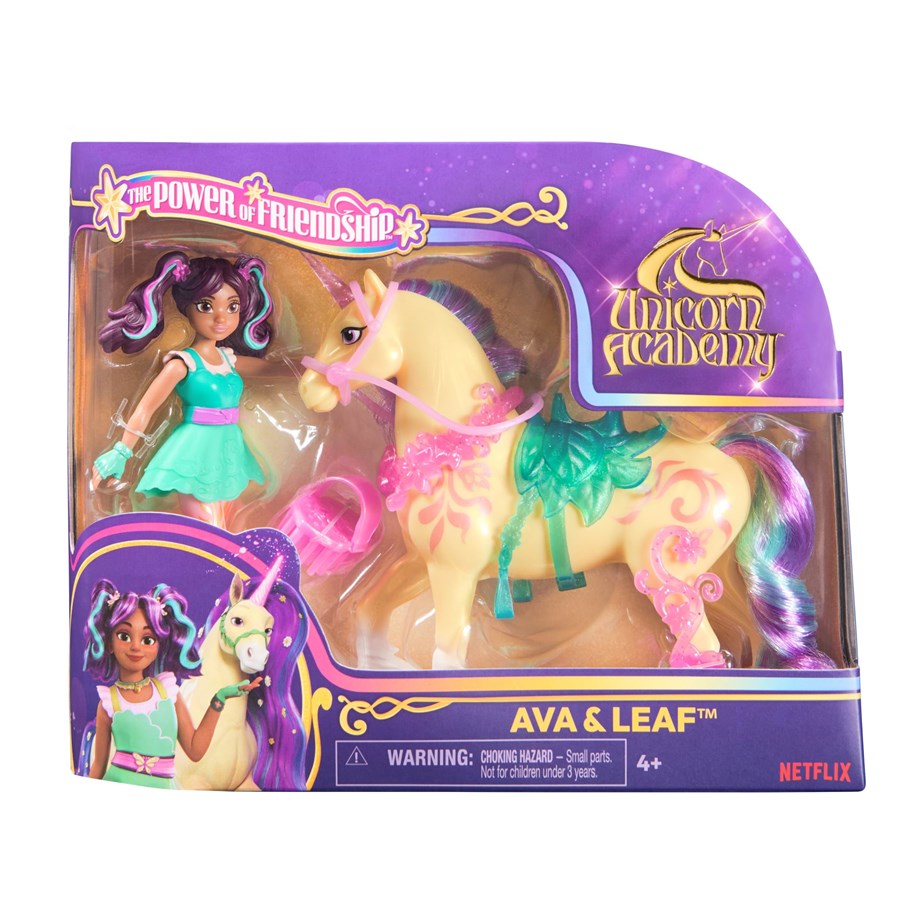 Dukker & Tilbehør - Unicorn Academy Enhjørningeakadamiet Lille dukke Ava & Unicorn Leaf - 6072678