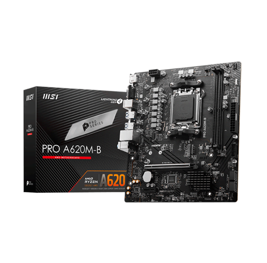 Bundkort - MSI PRO A620M-B Bundkort - AMD A620 - AMD AM5 - DDR5 RAM - Micro-ATX - PRO A620M-B