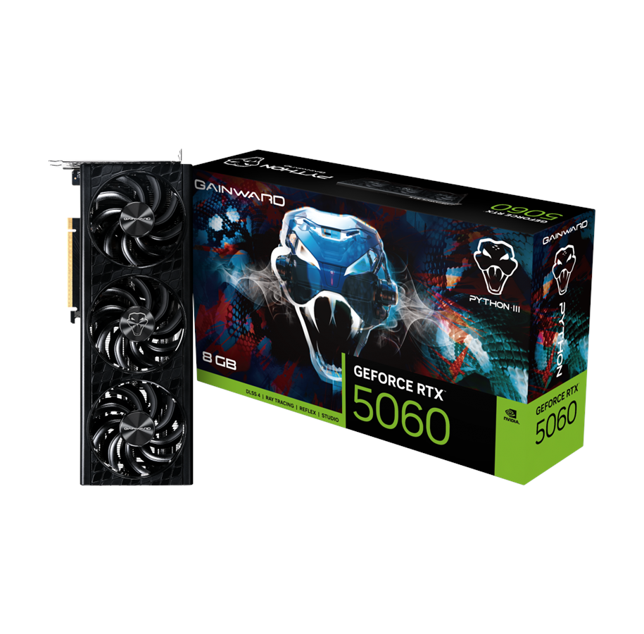 Grafikkort - Gainward GeForce RTX 5060 Python III - 8GB GDDR7 RAM - Grafikkort - NE75060019P1-GB2063T