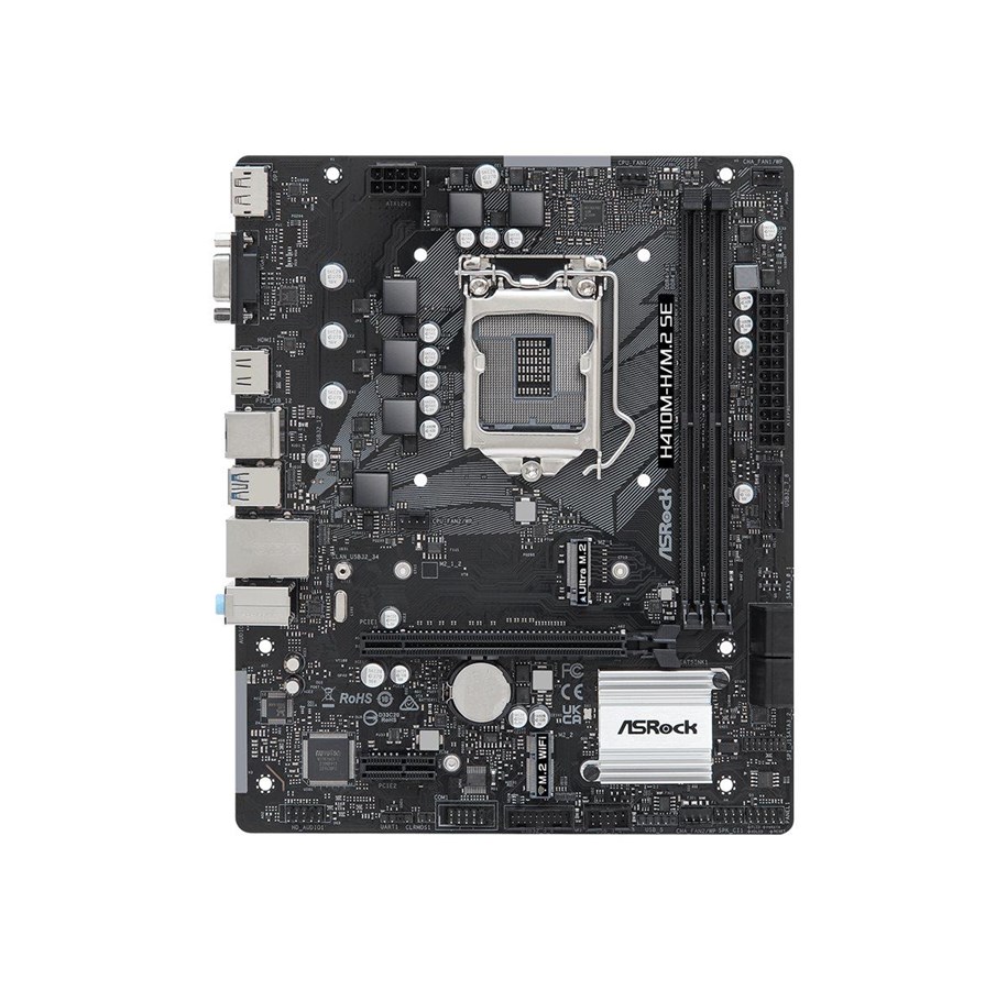 Bundkort - ASRock H410M-H/M.2 SE - motherboard - micro ATX - LGA1200 Socket - H370 Bundkort - Intel H370 - Intel LGA1200 - DDR4 RAM - Micro-ATX - 90-MXBMU0-A0UAYZ