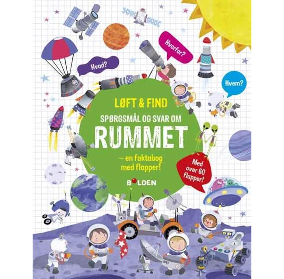 Børnebøger - Løft og find: Spørgsmål og svar om rummet - Børnebog - Hardcover - 9788776260712