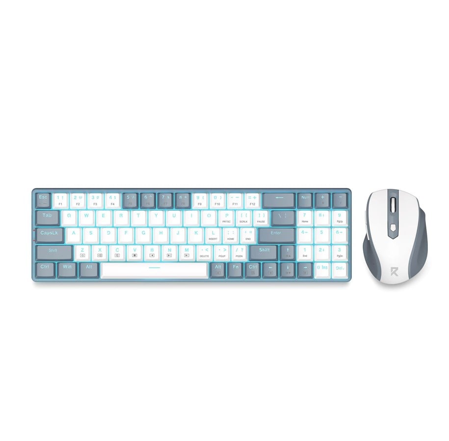 Tastatur - REDRAGON BS-8772GW keyboard - Keypad & Mus sæt - Amerikansk engelsk - Grå - BS-8772GW