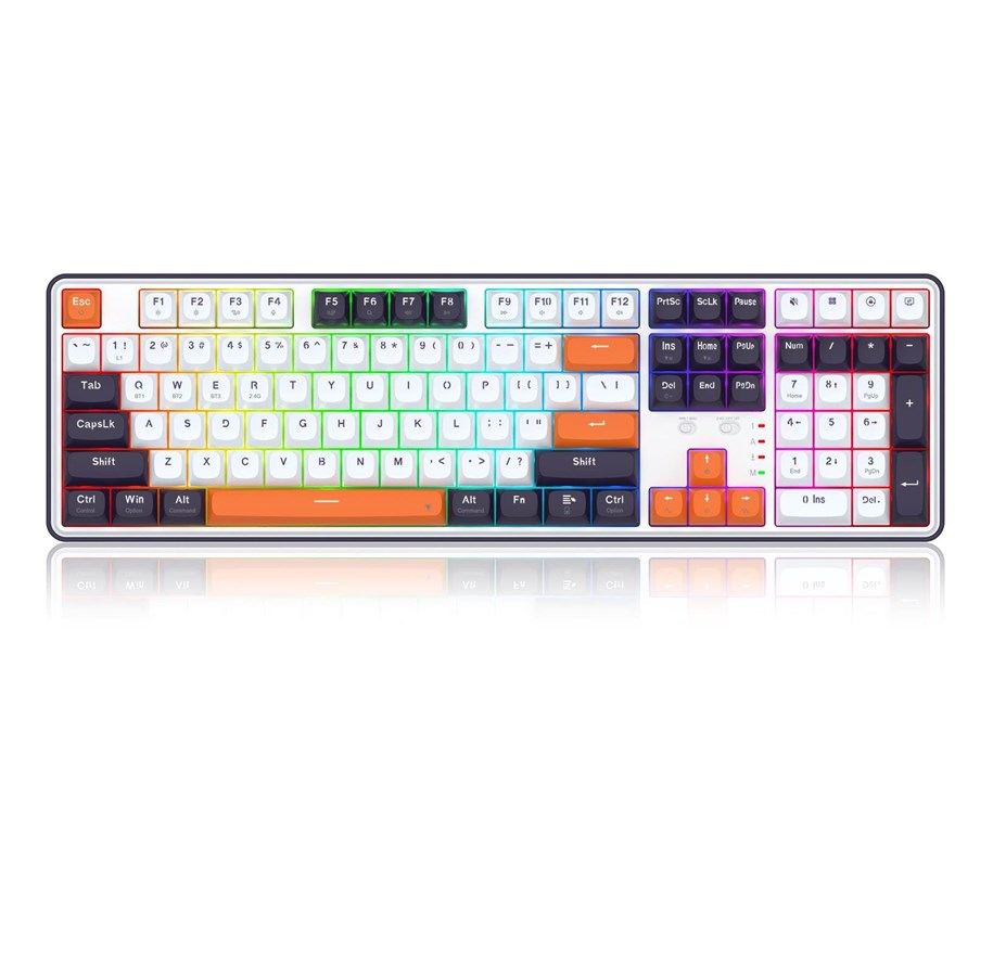 Tastatur - REDRAGON K689WBO-RGB-PRO Wyvern keyboard - Gaming Tastatur - Amerikansk engelsk - Hvid - K689WBO-RGB-PRO