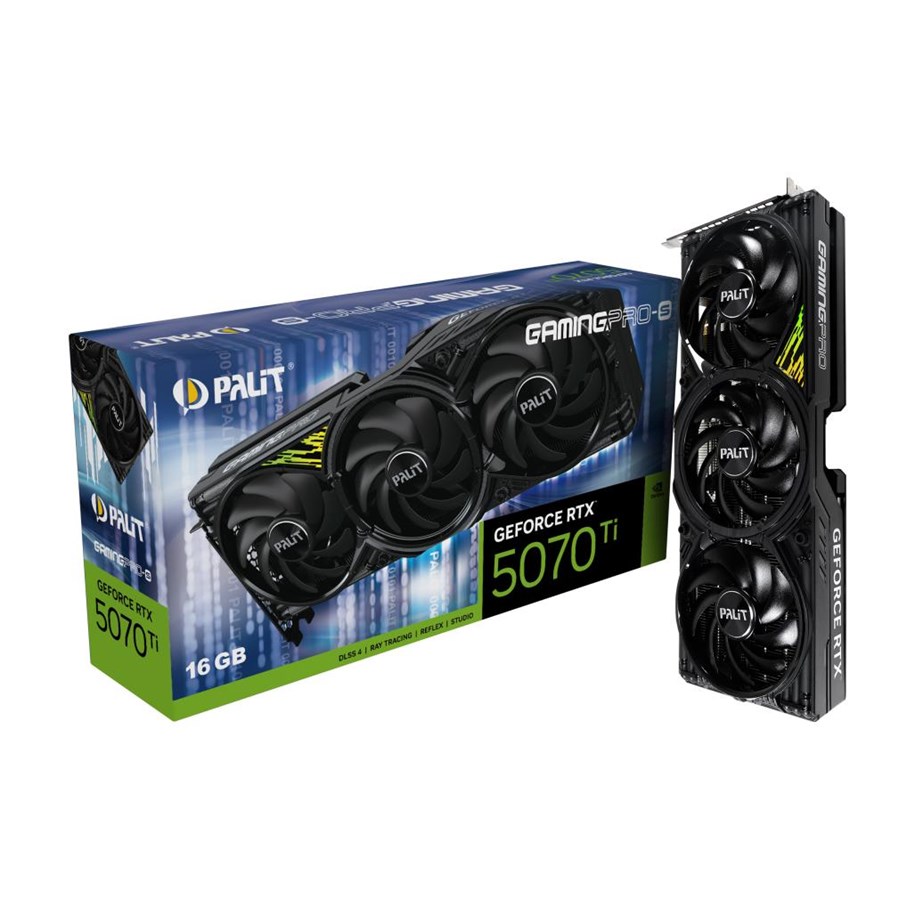 Grafikkort - Palit GeForce RTX 5070 Ti GamingPro-S OC - 16GB GDDR7 RAM - Grafikkort *DEMO* - NE7507TS19T2-GB2031U