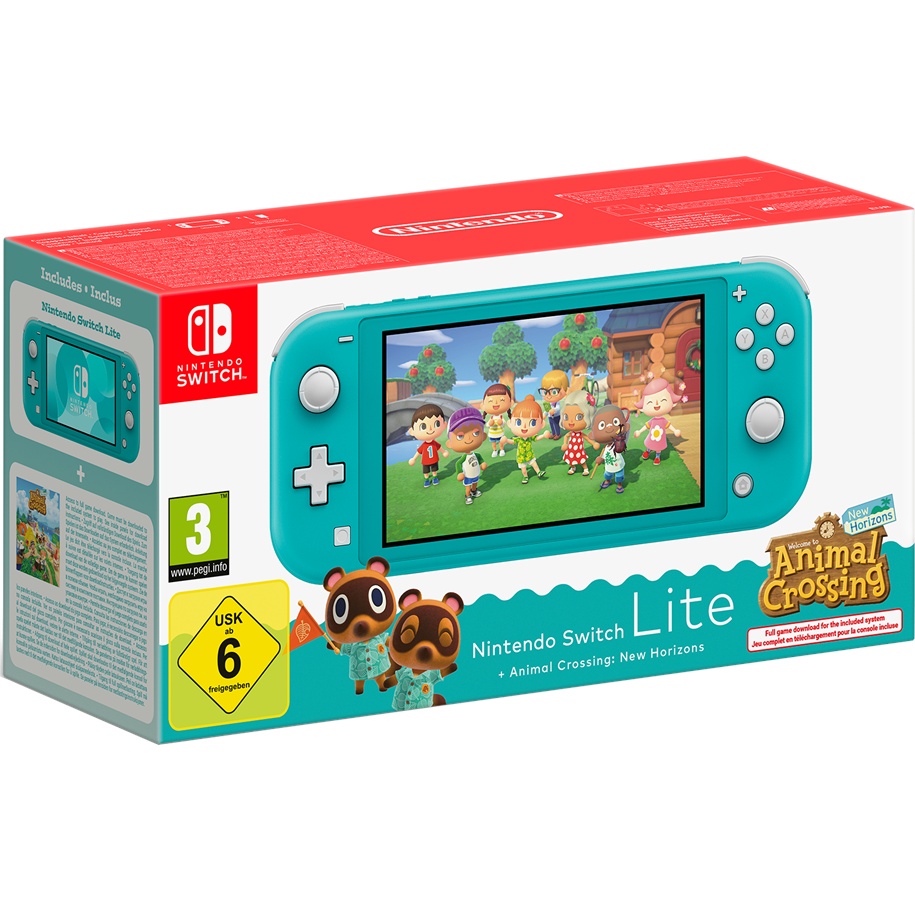 Spillekonsol - Nintendo Switch Lite - Turquoise inc. Animal Crossing - 0045496546083