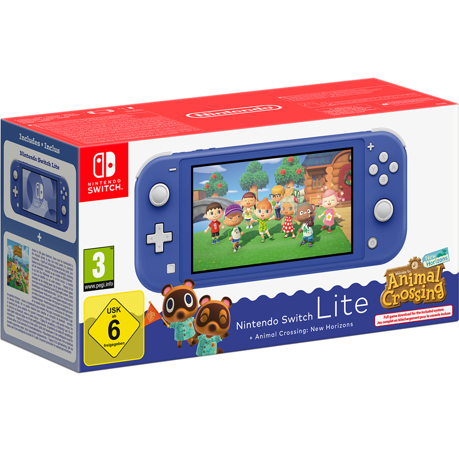 Spillekonsol - Nintendo Switch Lite - Blue inc. Animal Crossing - 0045496546144