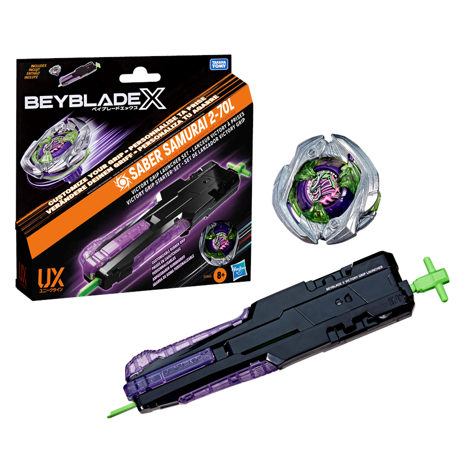 Legetøj - Beyblade  X Victory Grip Launcher Set - Saber Samurai 2-70L - G1862EU40