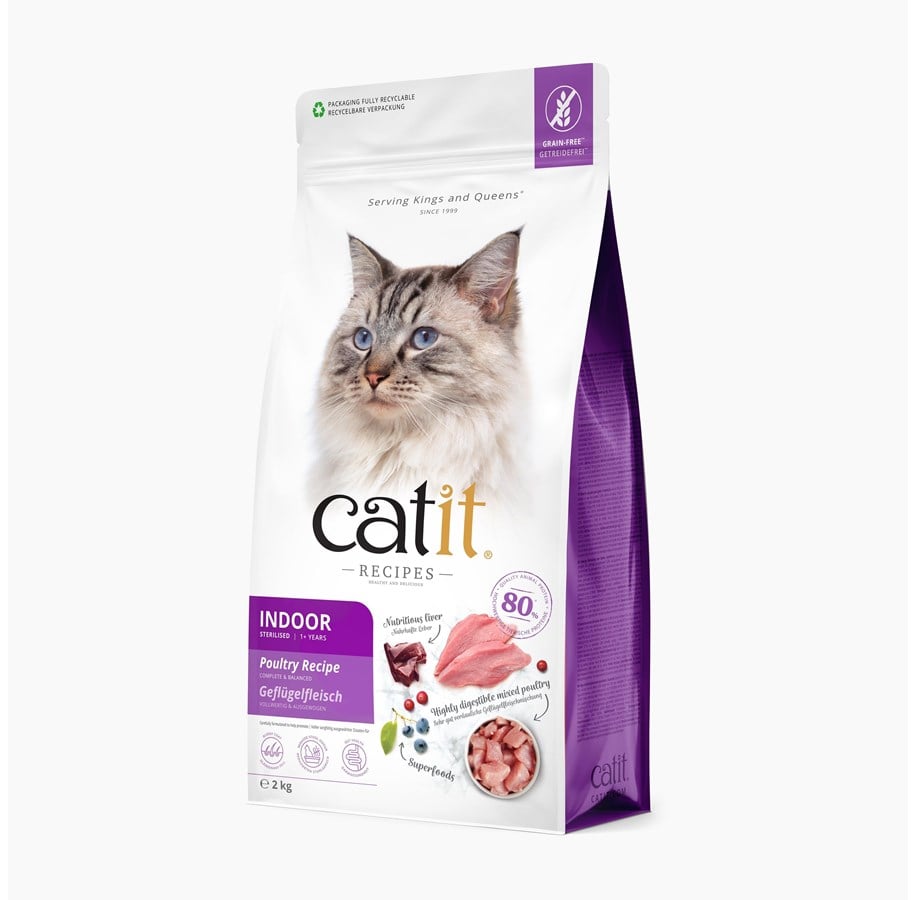 Katte - Catit - Recipes Premium Dry Food for Cats - Adult Indoor - 2kg - 44514