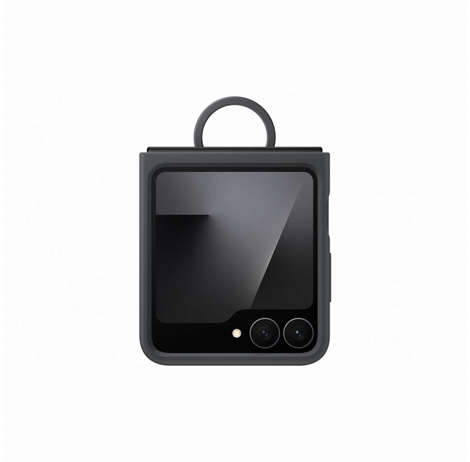 Mobil - Covers & Cases - Samsung Silicone Case with Ring for Galaxy Z Flip7 FE | Z Flip6 - Black - EF-PF741TBEGWW