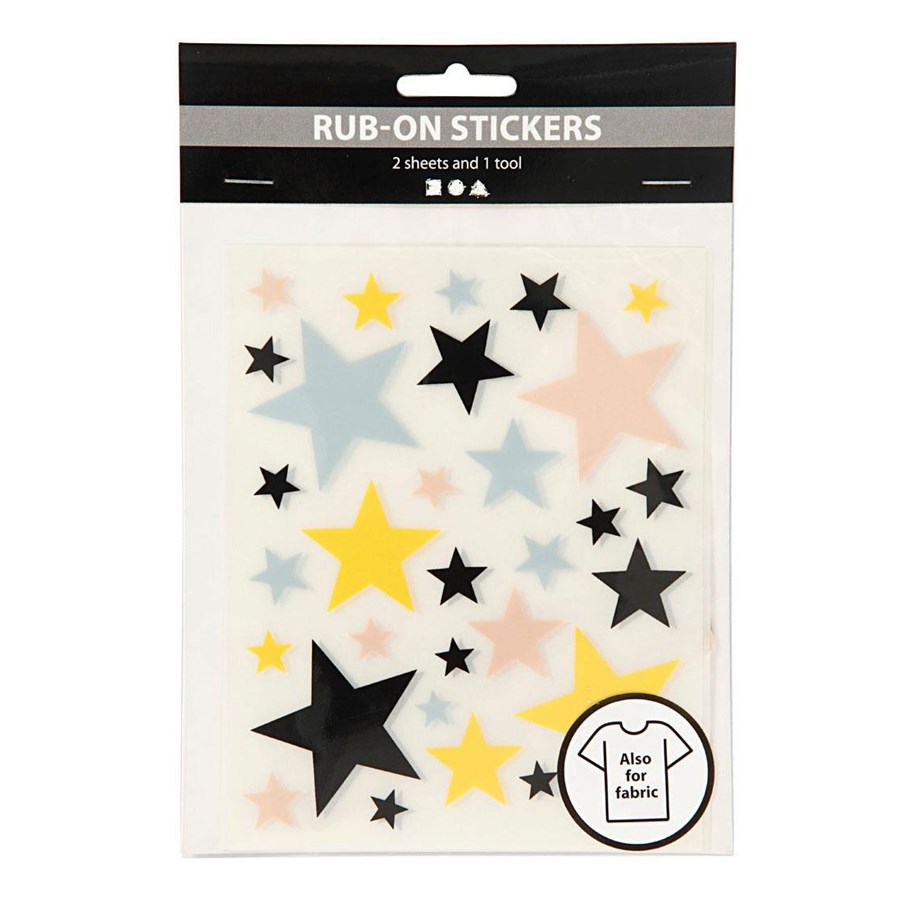 Kreativitet & Hobbyartikler - Creativ Company - Rub-On Stickers Stars 2 Sheets - 283963