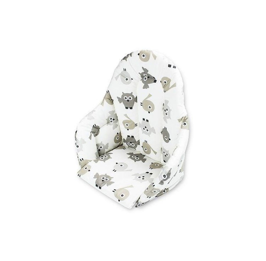 Baby Udstyr - Anne & Mikael high chair cushion gray owl pattern - 201373