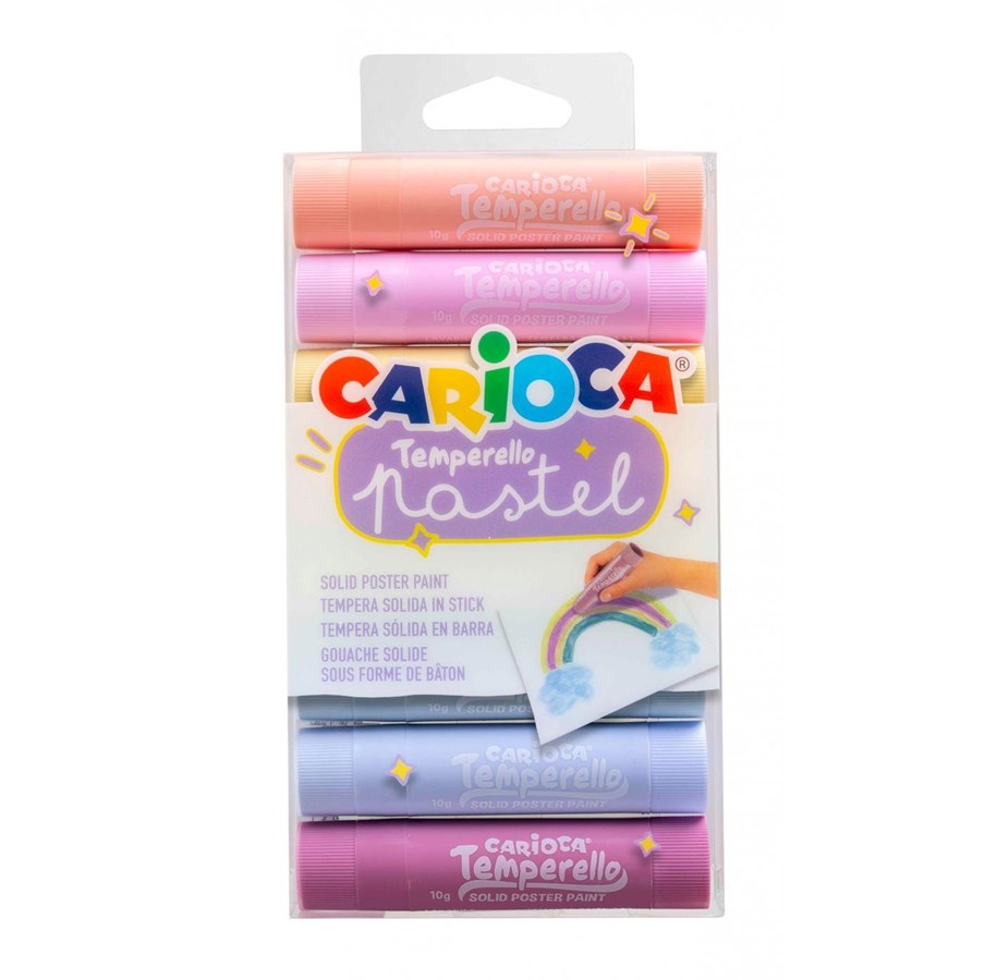 Hobby artikler - Carioca PASTEL Poster Paint 6 stk. - 42673
