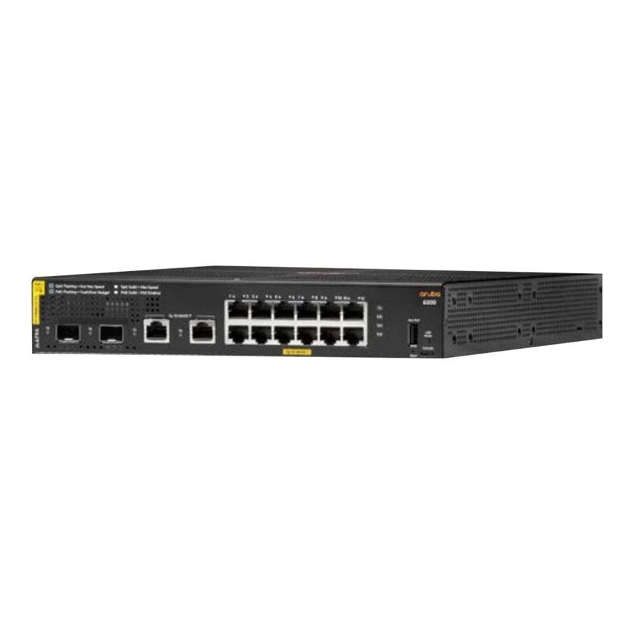 Switch - Hewlett Packard Enterprise HPE Aruba 6000 12G Class4 PoE 2G/2SFP 139W Switch - R8N89A#ACE