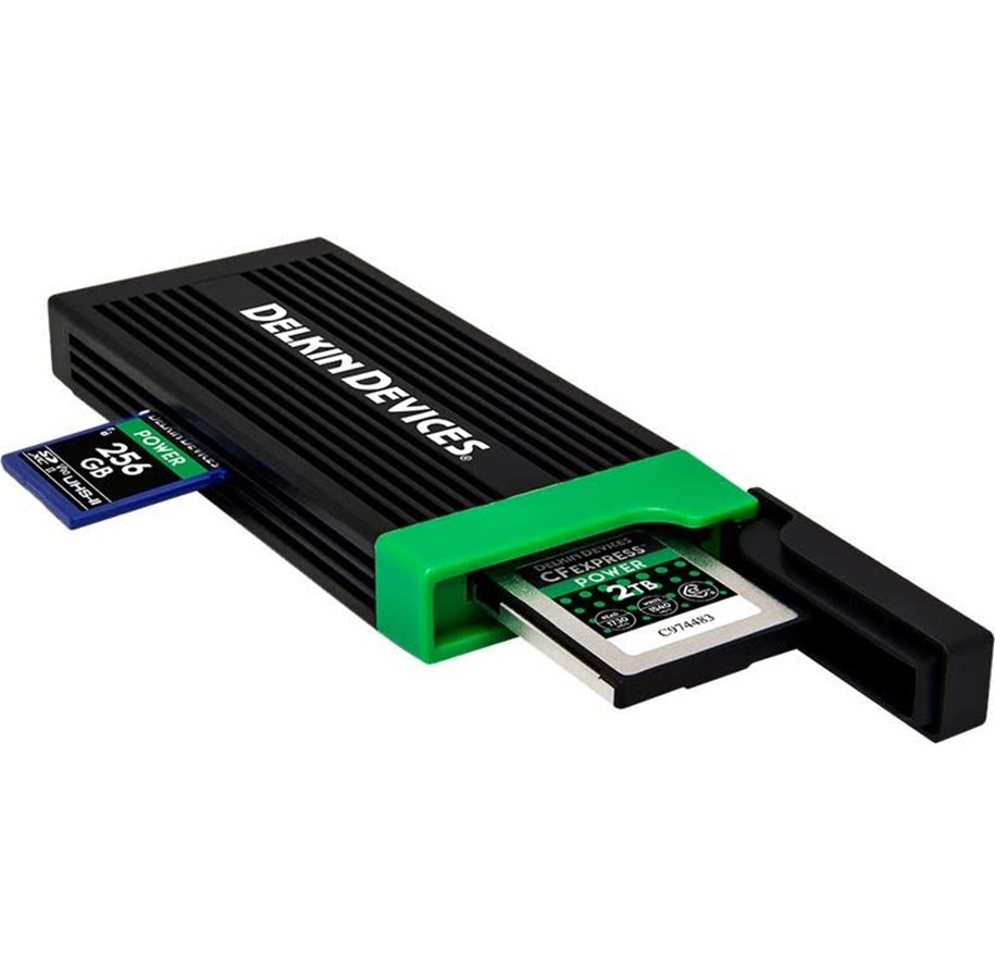 Hukommelseskort - adapter og kortlæser - Delkin Devices USB 3.2 CFexpress Type B & SD UHS-II Memory Card Reader - DDREADER-56