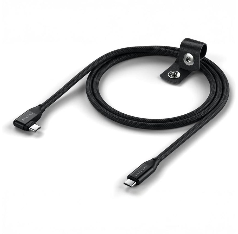 USB kabel - Satechi Right Angle 1m USB-C Cable with 240W Power Delivery and 20Gbps Data Transfer - Black - AP-YCR100K