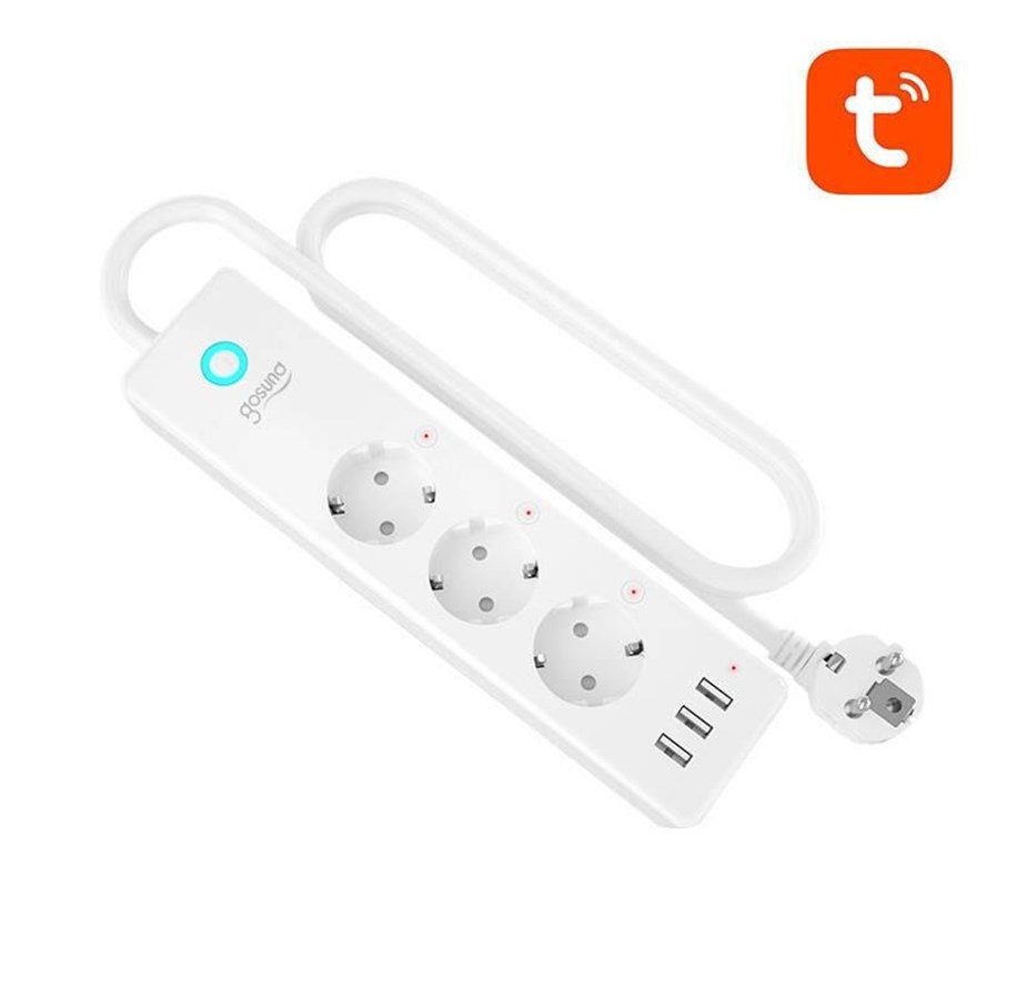 Strømkabel (ekstern) - Gosund P1 PLUS Smart WiFi Power Strip - 3×AC + 3×USB‑A - P1 PLUS