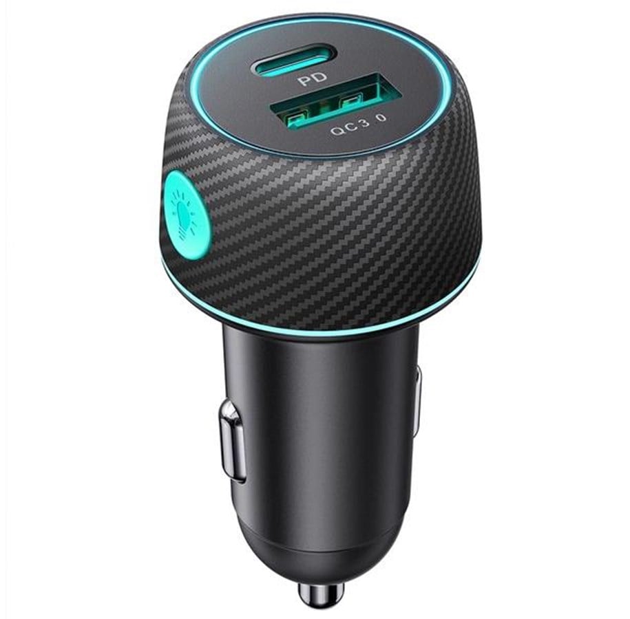 Mobil - Adaptere & Opladere - Joyroom 60W USB-C USB-A car charger  JR-CCN01 - black - 6956116736828