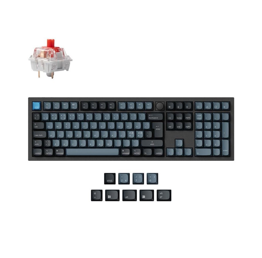 Tastatur - Keychron Q6 Pro 100% Knob Wireless TriMode QMK/VIA - Gaming Tastatur - Nordisk - Blå - Q6P-M1-BO