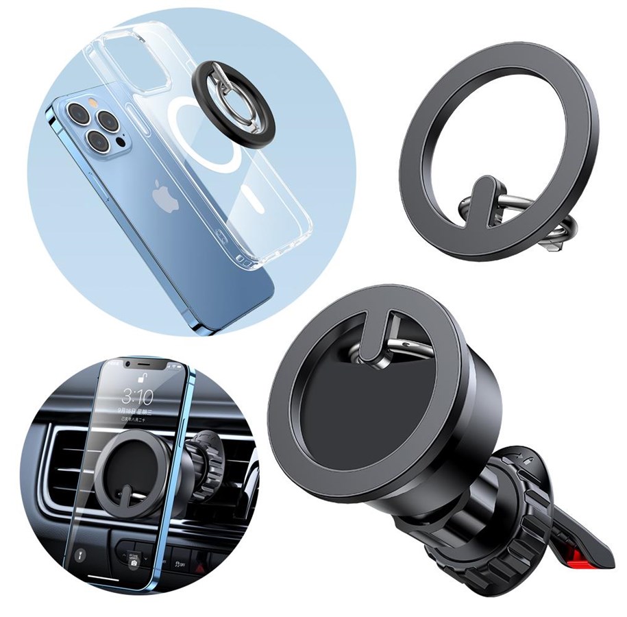 Mobil - Andet Tilbehør - Joyroom kit multifunctional magnetic car holder ring phone support black (JR-ZS294) - JR-ZS294 vent