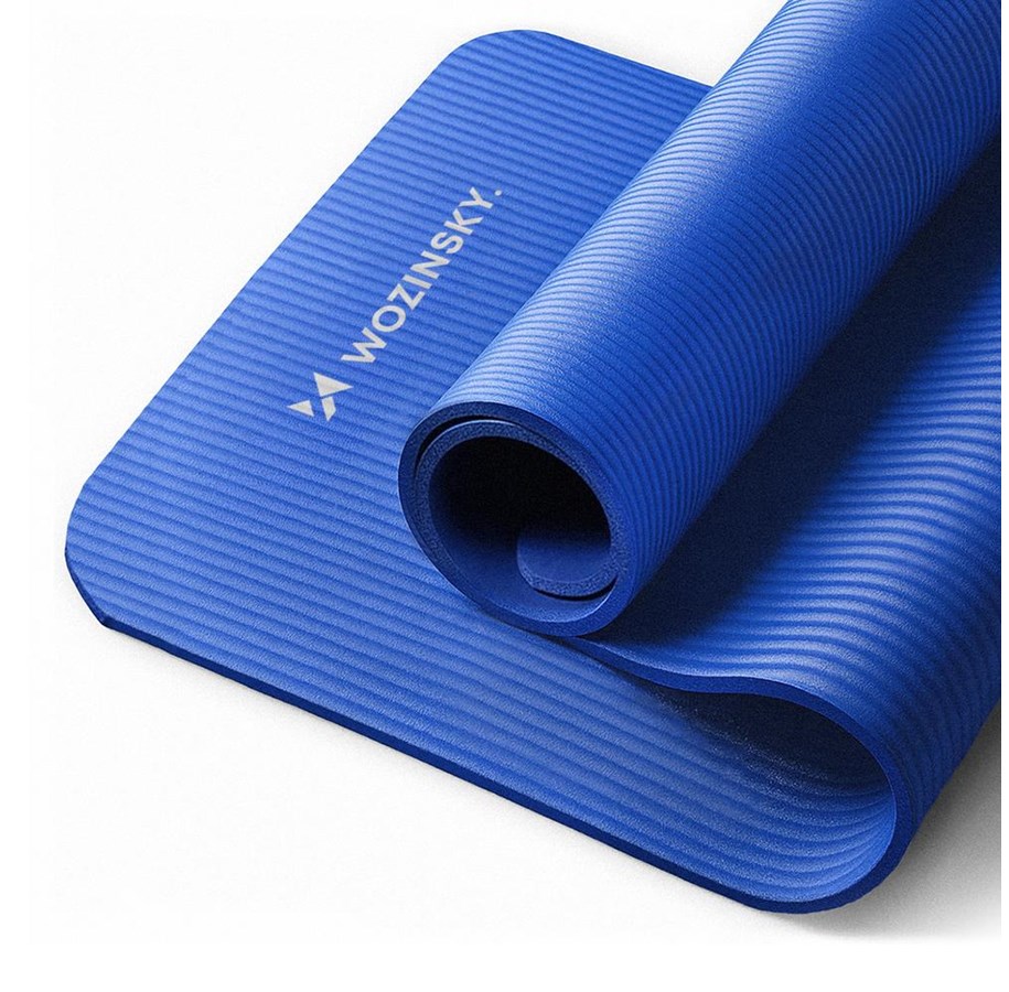 Sport & Fitness - Wozinsky exercise mat 181 x 63 x 0.9 cm thick gymnastic yoga mat blue - 5907769300424