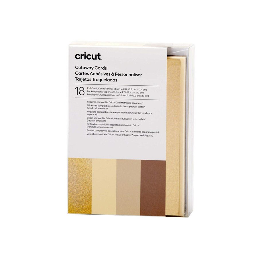 Labelprinter - Cricut Neutrals Sampler - cutaway card set - grey khaki white cream holographic gold - 2009485