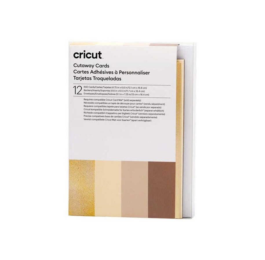 Labelprinter - Cricut Neutrals Sampler - cutaway card set - grey white khaki cream holographic gold - 2009486