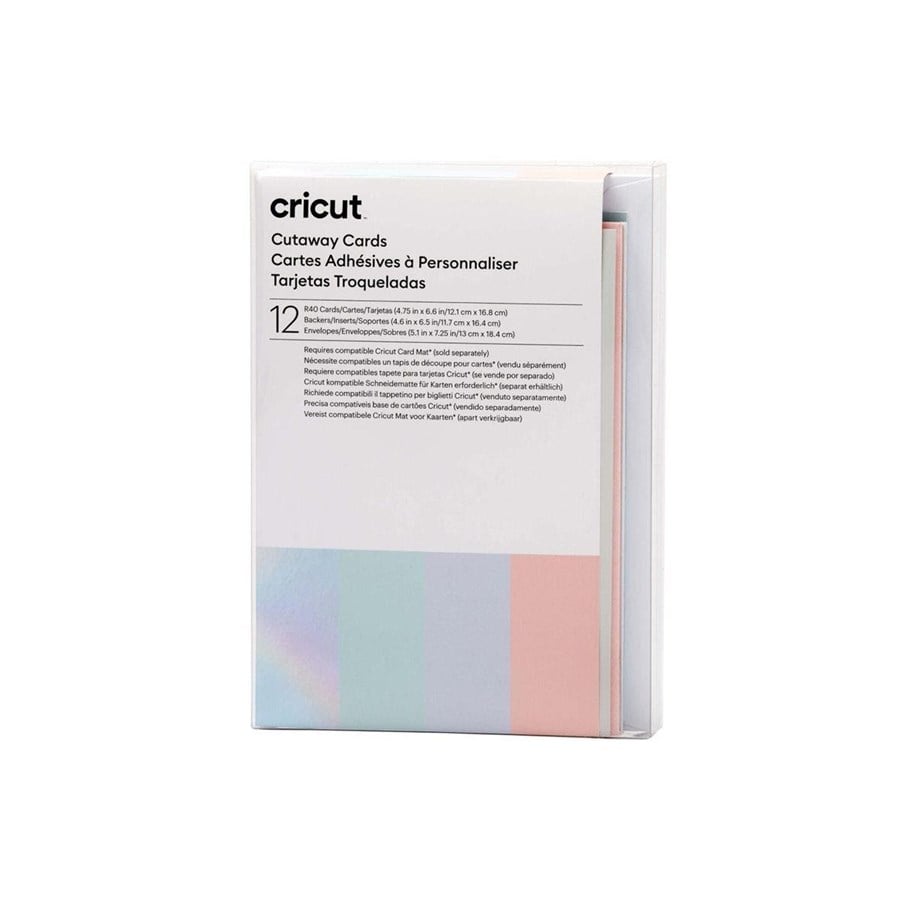 Labelprinter - Cricut Pastel Sampler - cutaway card set - powder blue tulip holographic silver matte white whispering blue - 2009483