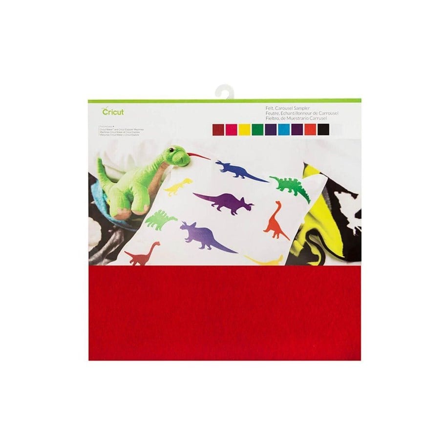 Labelprinter - Cricut - craft material - 305 x 305 mm - 10 sheets - red pink yellow green blue turquoise orange black white - felt - 2003830