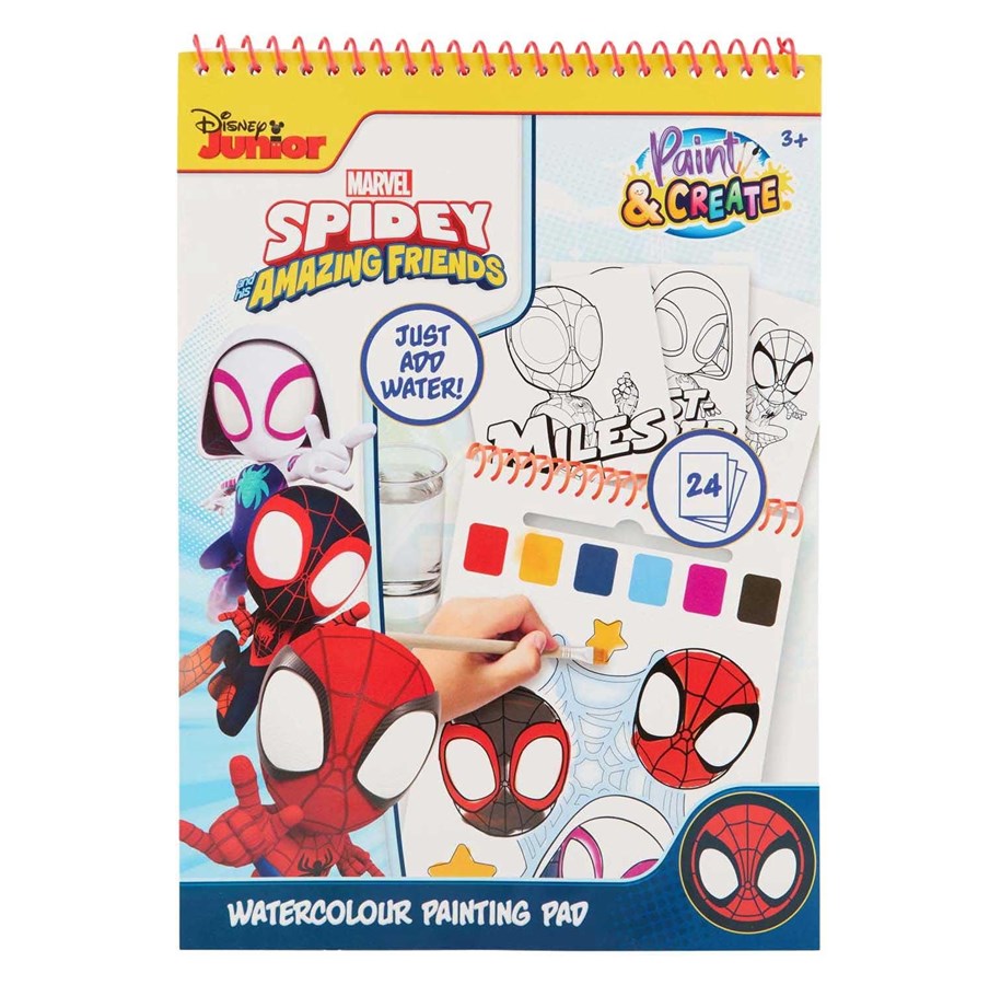Kreativt Legetøj - Canenco Spidey Water Paint Set Book - incl. Brush - SP24355
