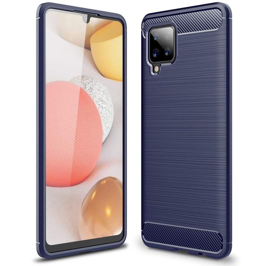 Mobil - Covers & Cases - Hurtel Carbon Case Flexible Cover TPU Case for Samsung Galaxy A42 5G Blue - 5907769323386